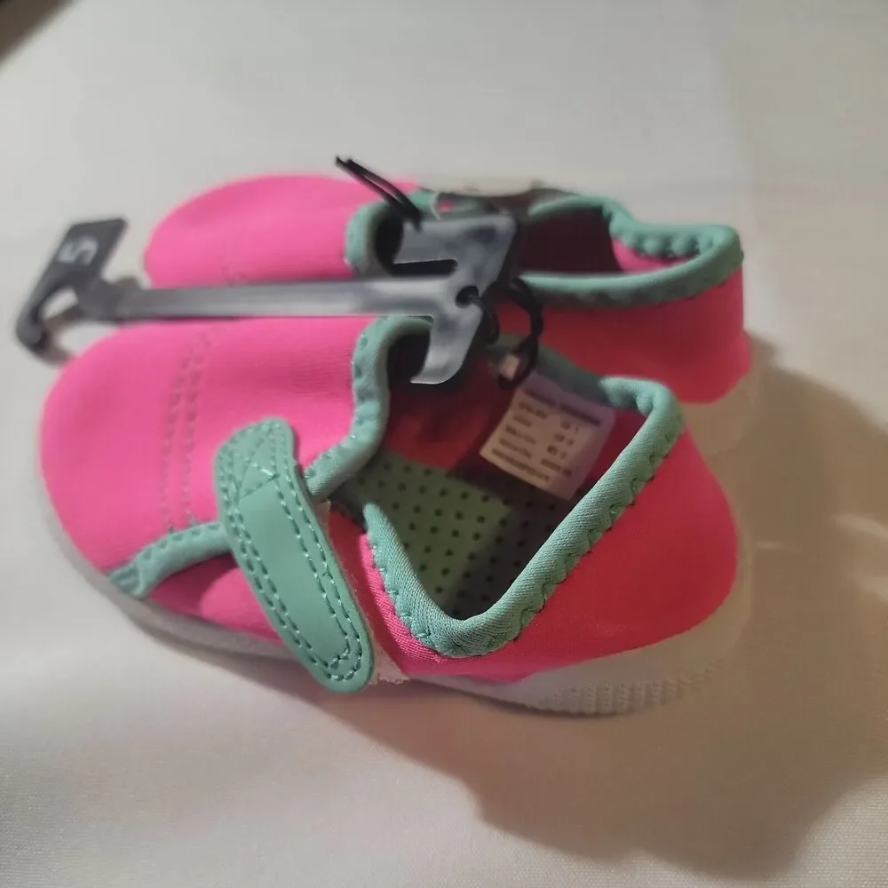 Wonder Nation Infants sz 5 Water Girls Beach Shoes Pink NWT Hook N Loop